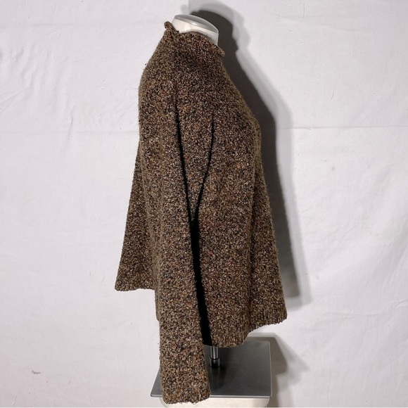 Vintage Au Coton Brown Mock Neck Sweater L - Picture 5 of 11